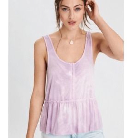 American Eagle Outfitters Tops - AMERICAN EAGLE | Pink Tie Dye Babydoll Tank